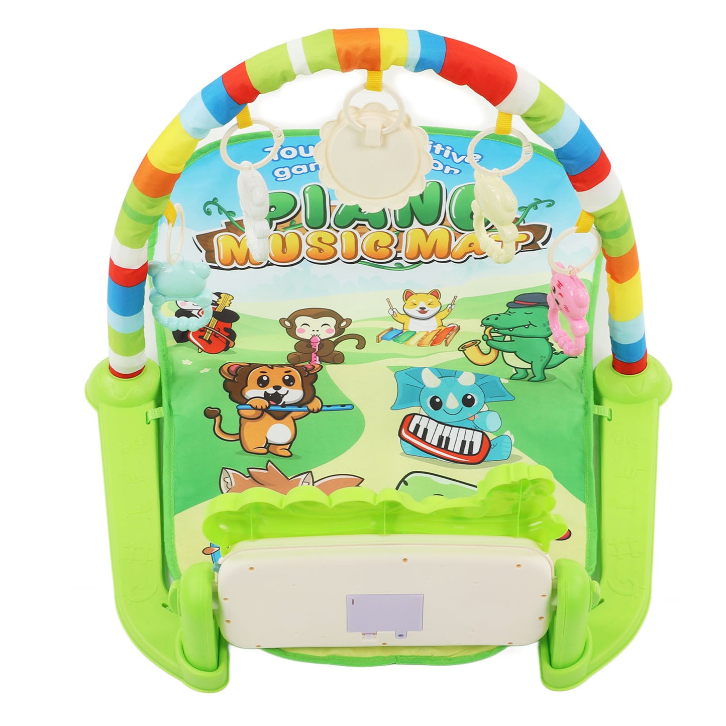 Baby Gym Activity Mat Kick Play Piano with Musical Toys Sound Light Educational Gym Play Mat Green